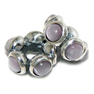 Retired Pandora Purple Amethyst Spacer Charm